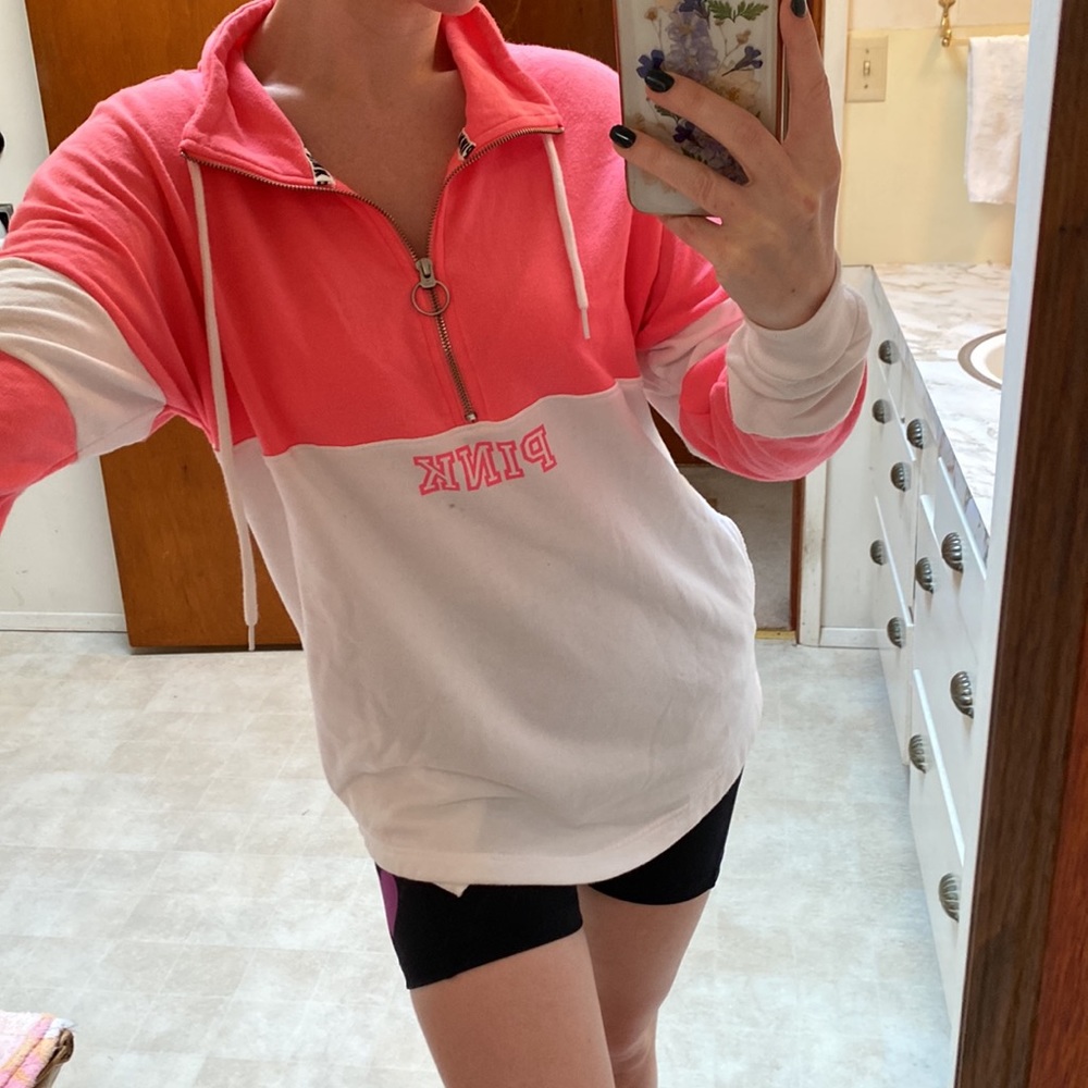 VS PINK • Funnel Neck O Ring Quarter Zip Sweatshirt